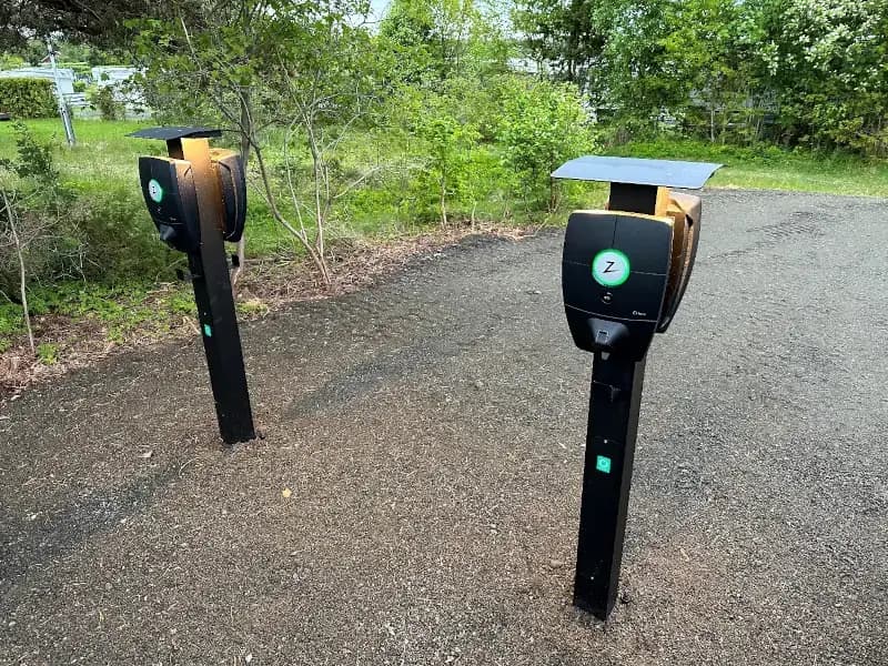 4 stk elbilladere er tilgjengelig på Kolbensrød Camping